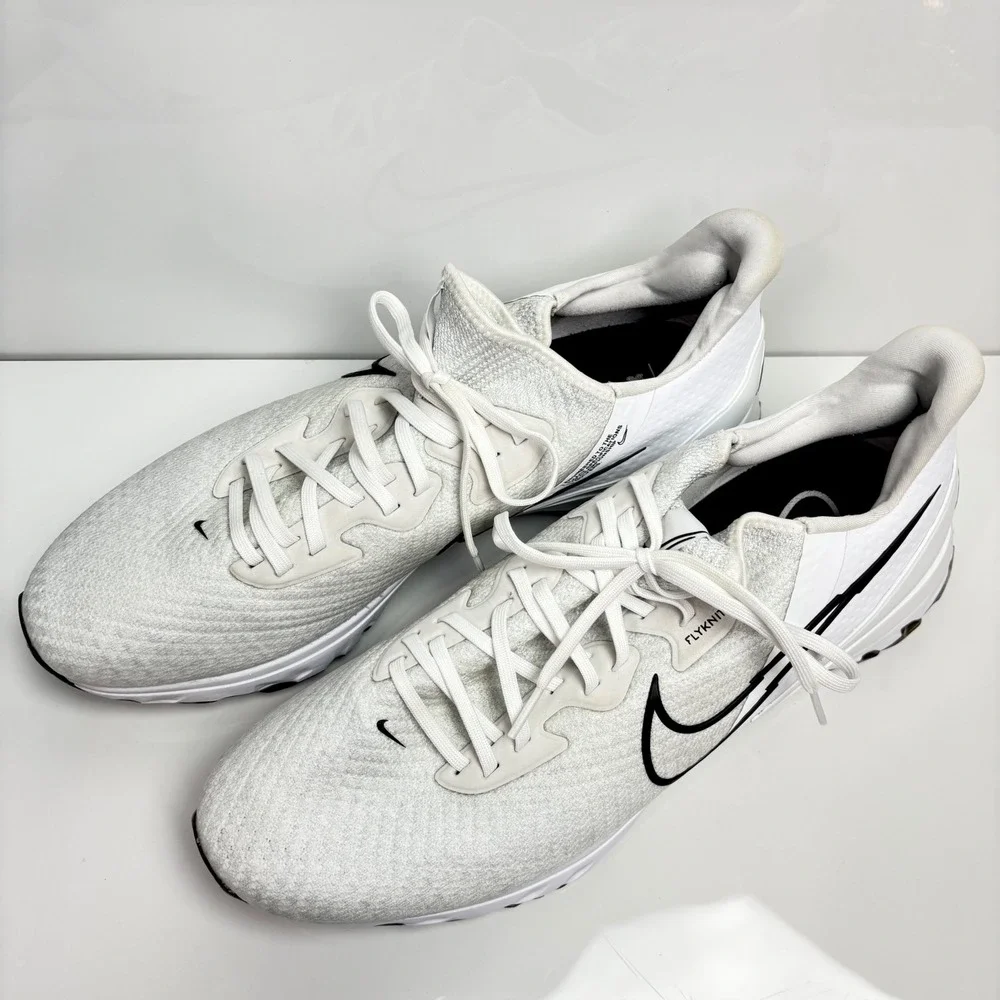 Nike Air Zoom Infinity Tour Flyknit Golf Shoes White Black CT0540-133 Mens 14